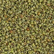 Miyuki seed beads 11/0 - Opaque chartreuse picasso 11-4515